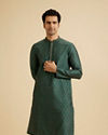 Emerald Elegance Brocade Kurta Pajama